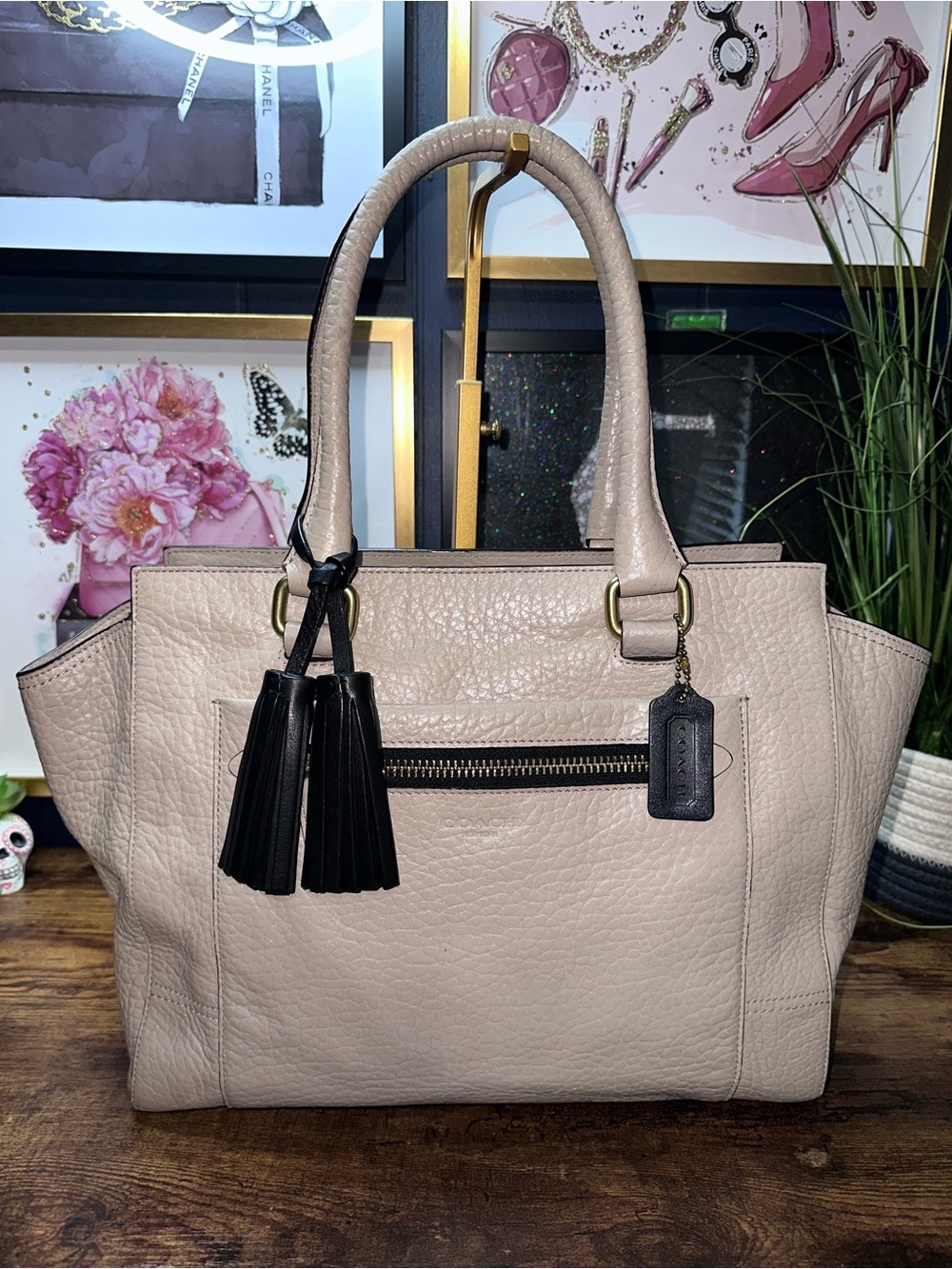 2012 Coach Legacy Candace Carryall Pebbled Leather Tote Bag F19928